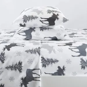 Winter Moose Microfiber Sheet Sets shower bench, bathroom seat