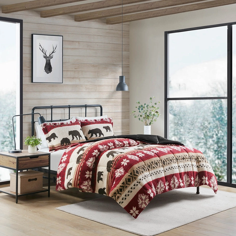 Winter Cabin Sherpa Comforter Set