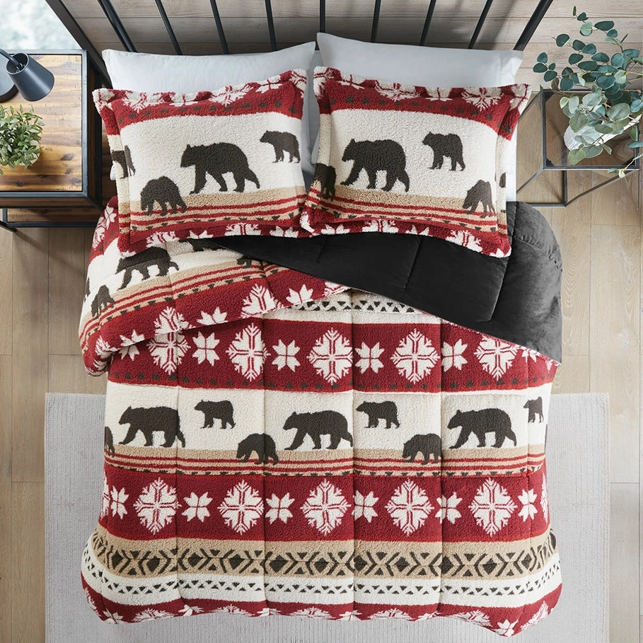 Winter Cabin Sherpa Comforter Set