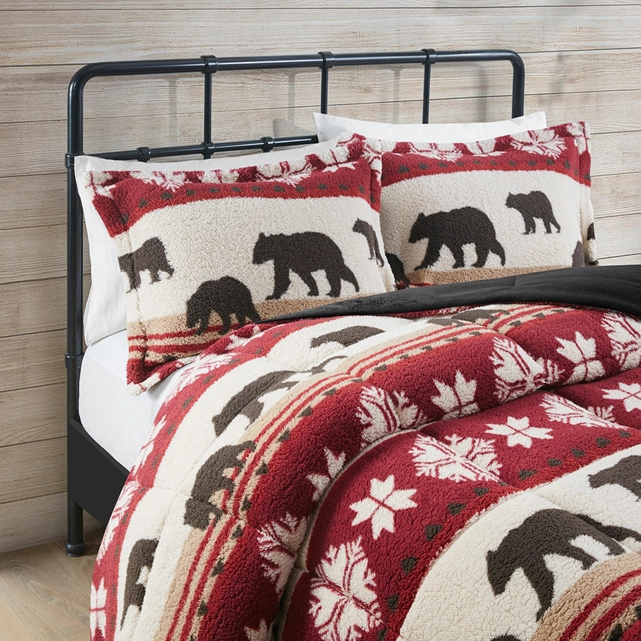 Winter Cabin Sherpa Comforter Set luxury bedding, duvet cover