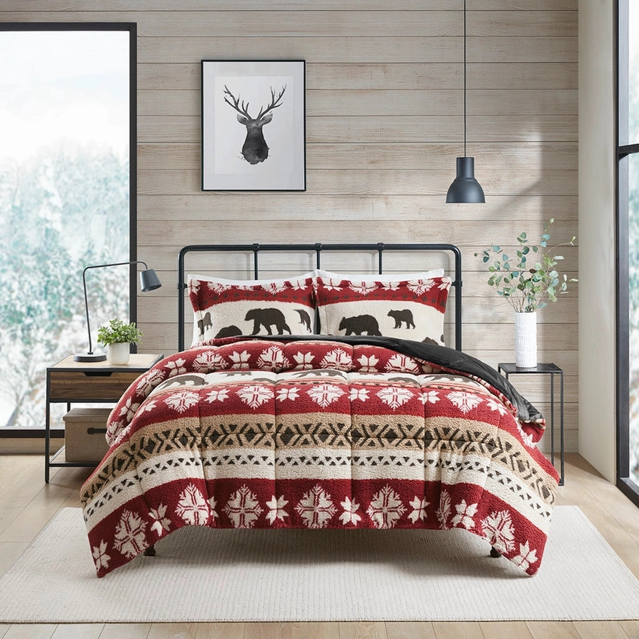 Winter Cabin Sherpa Comforter Set