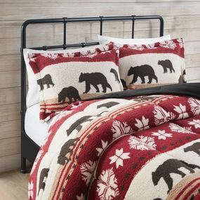 Winter Cabin Sherpa Comforter Set luxury bedding, duvet cover