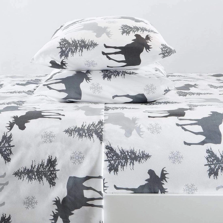Winter Moose Microfiber Sheet Sets luxury bedding, duvet cover