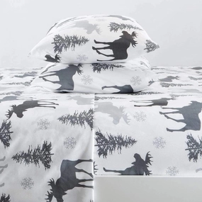 Winter Moose Microfiber Sheet Sets luxury bedding, duvet cover