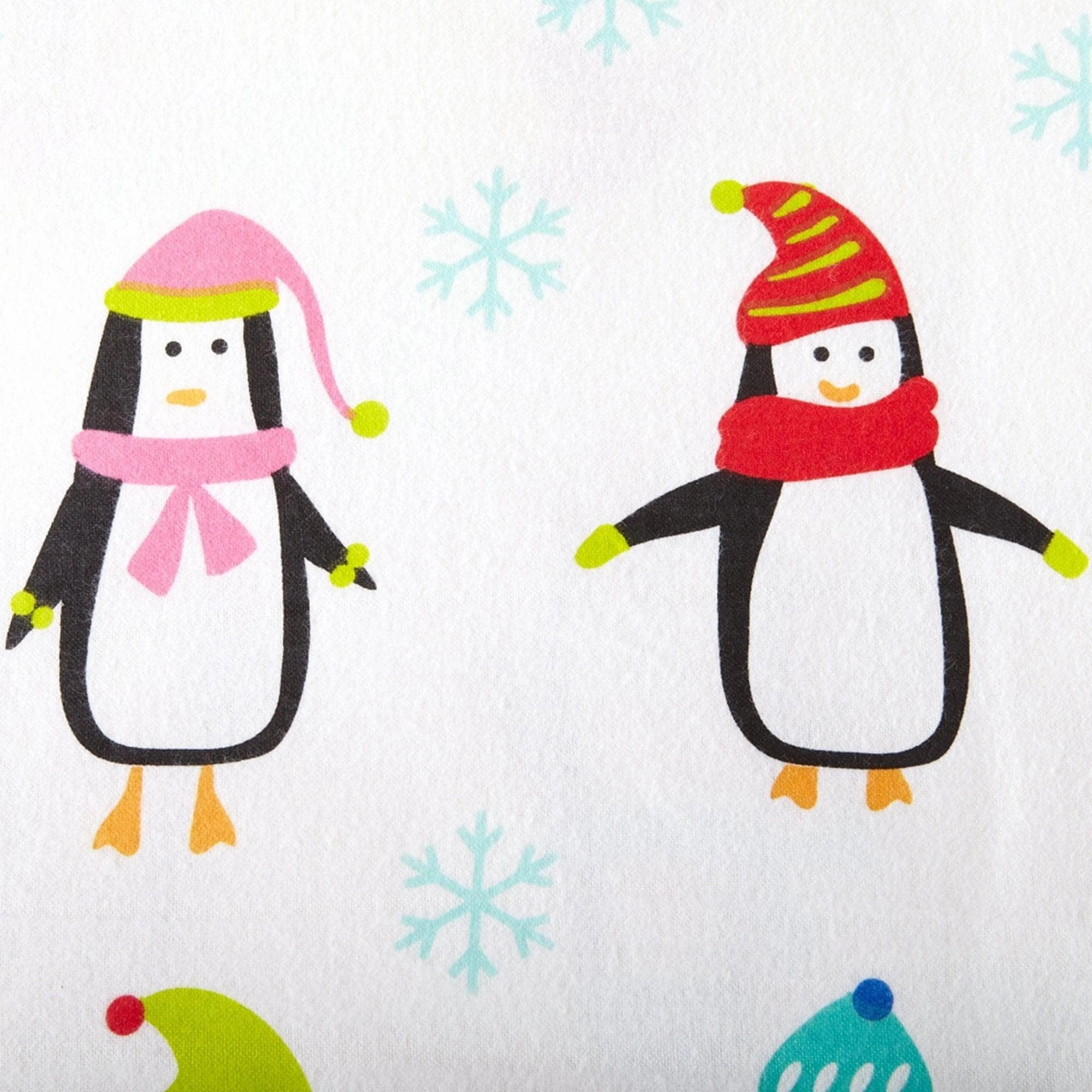 Winter Penguins Cotton Flannel Sheets