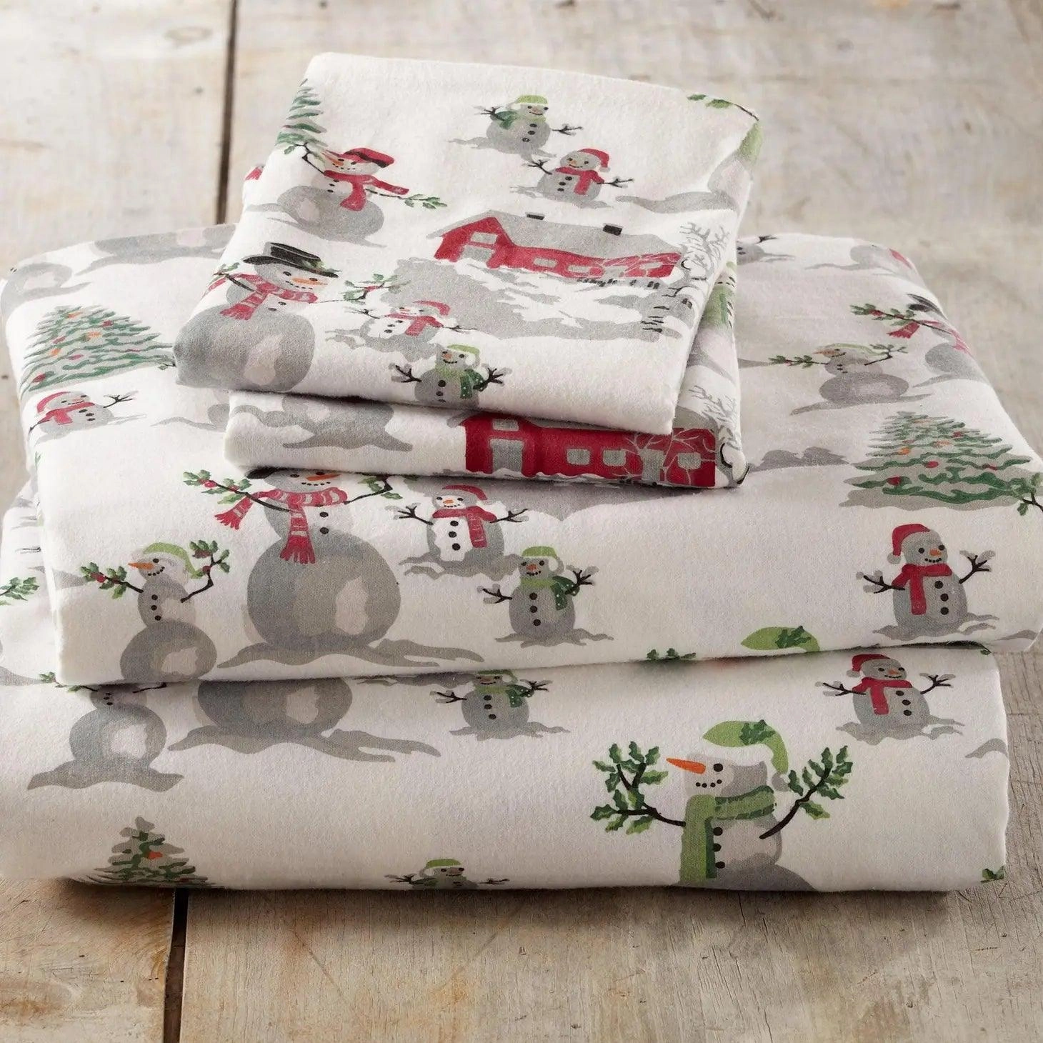 Winter Wonderland Cotton Flannel Sheets