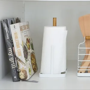 Wire & Bamboo Paper Towel Holder Figurines,Decorative Ornaments