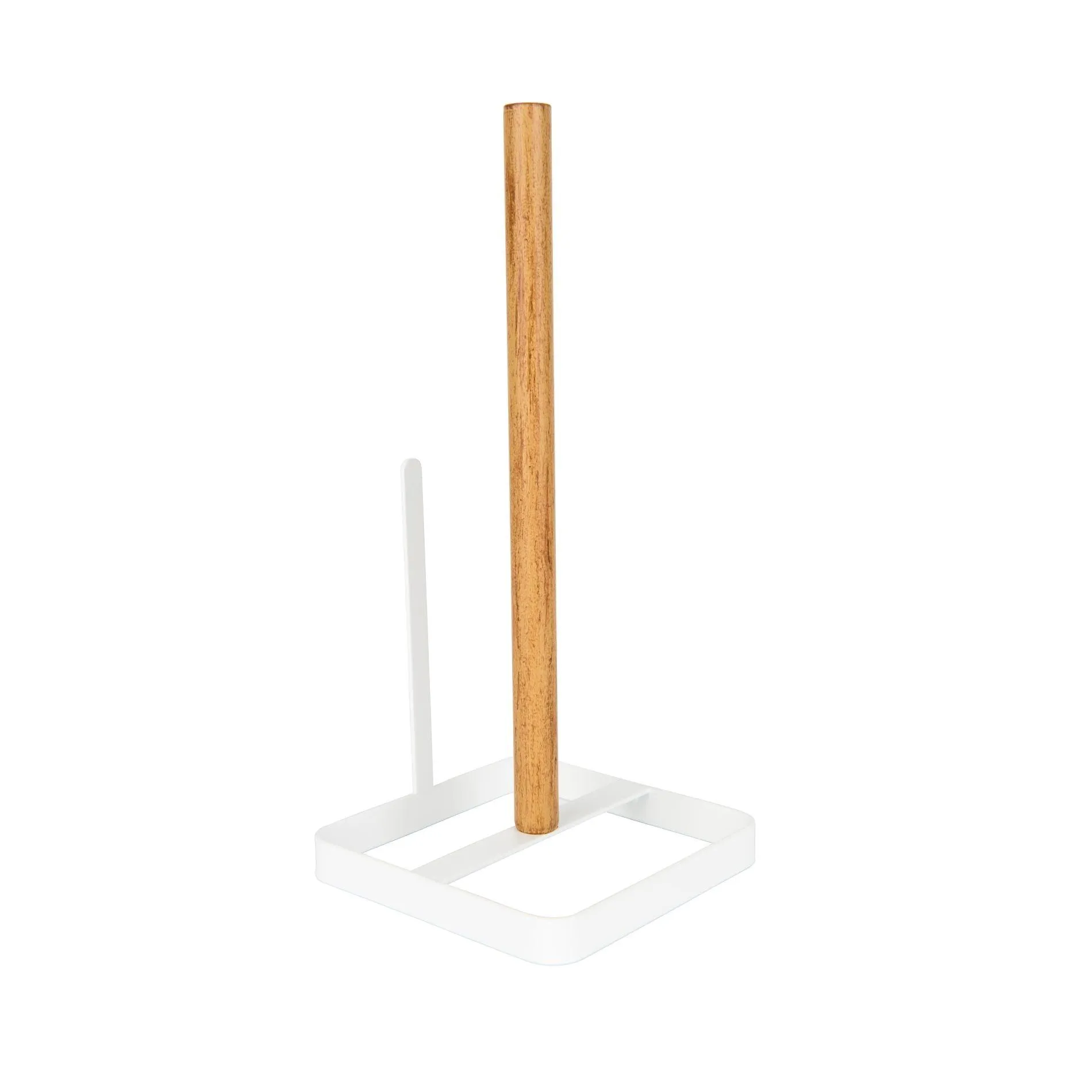 Wire & Bamboo Paper Towel Holder