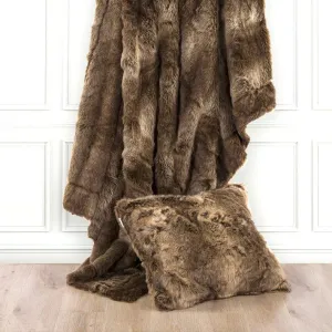 Wolf Faux Fur Throw Blanket storage cart, utility cart