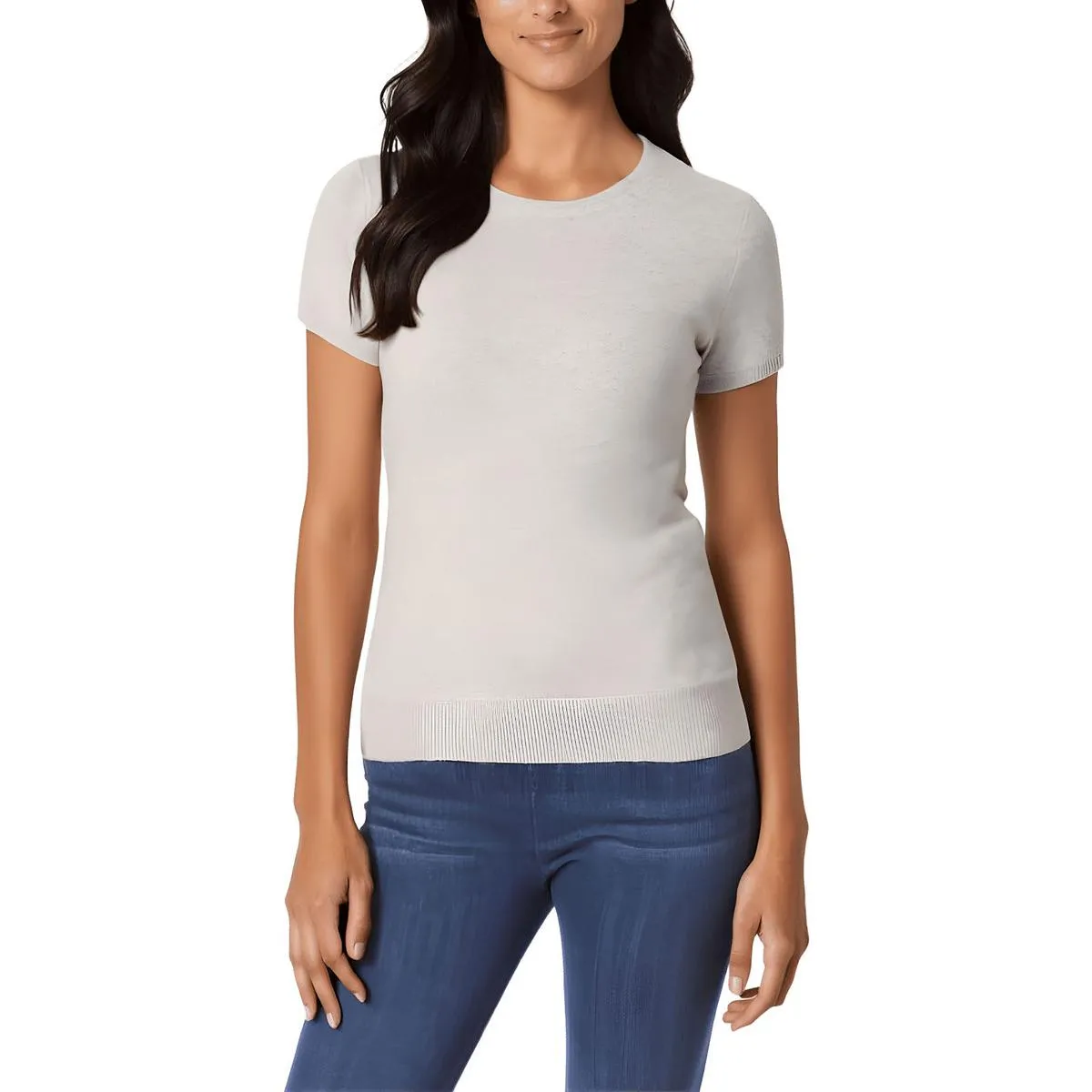 Womens Cashmere Short Sleeves Pullover Sweater