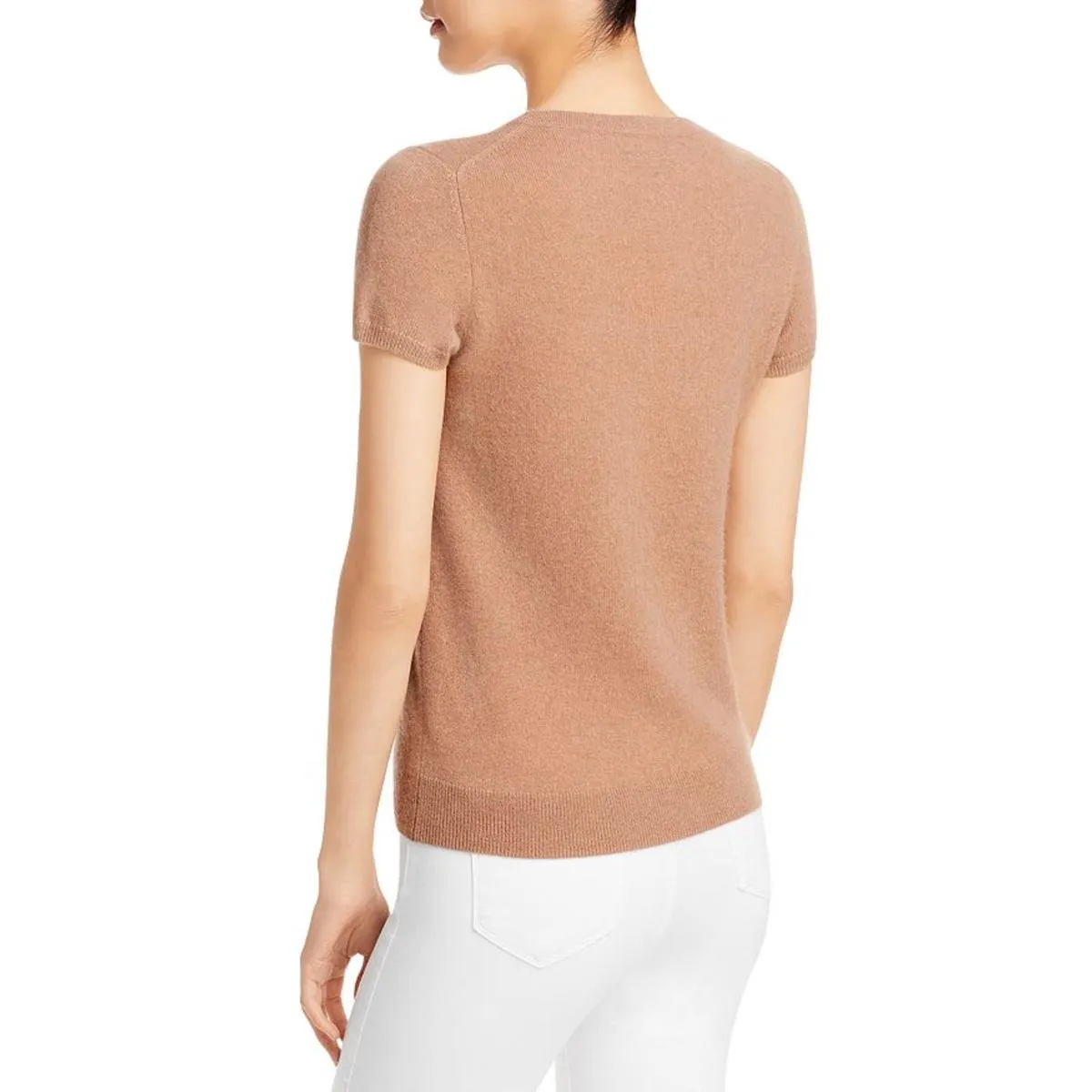 Womens Cashmere Short Sleeves Pullover Sweater