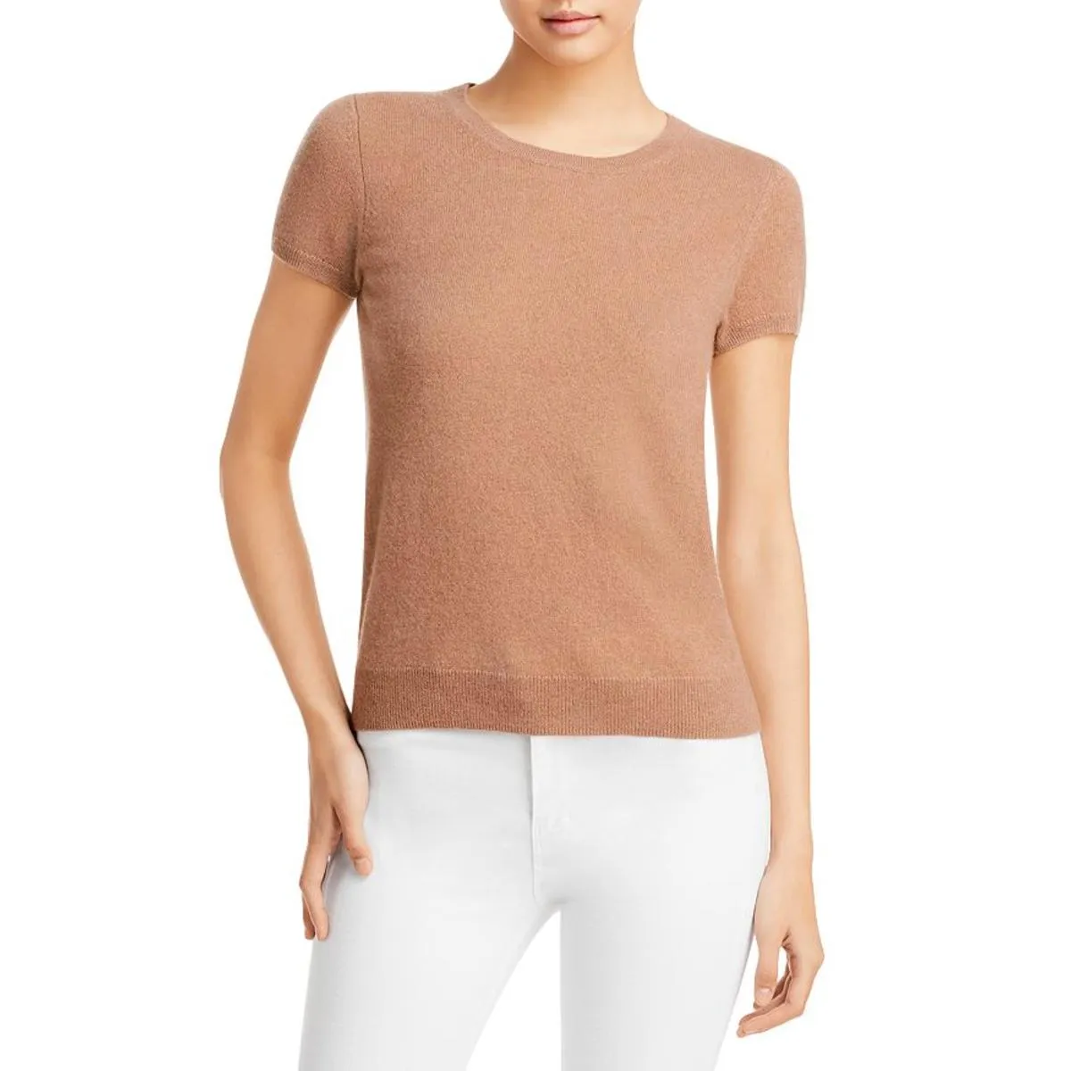 Womens Cashmere Short Sleeves Pullover Sweater