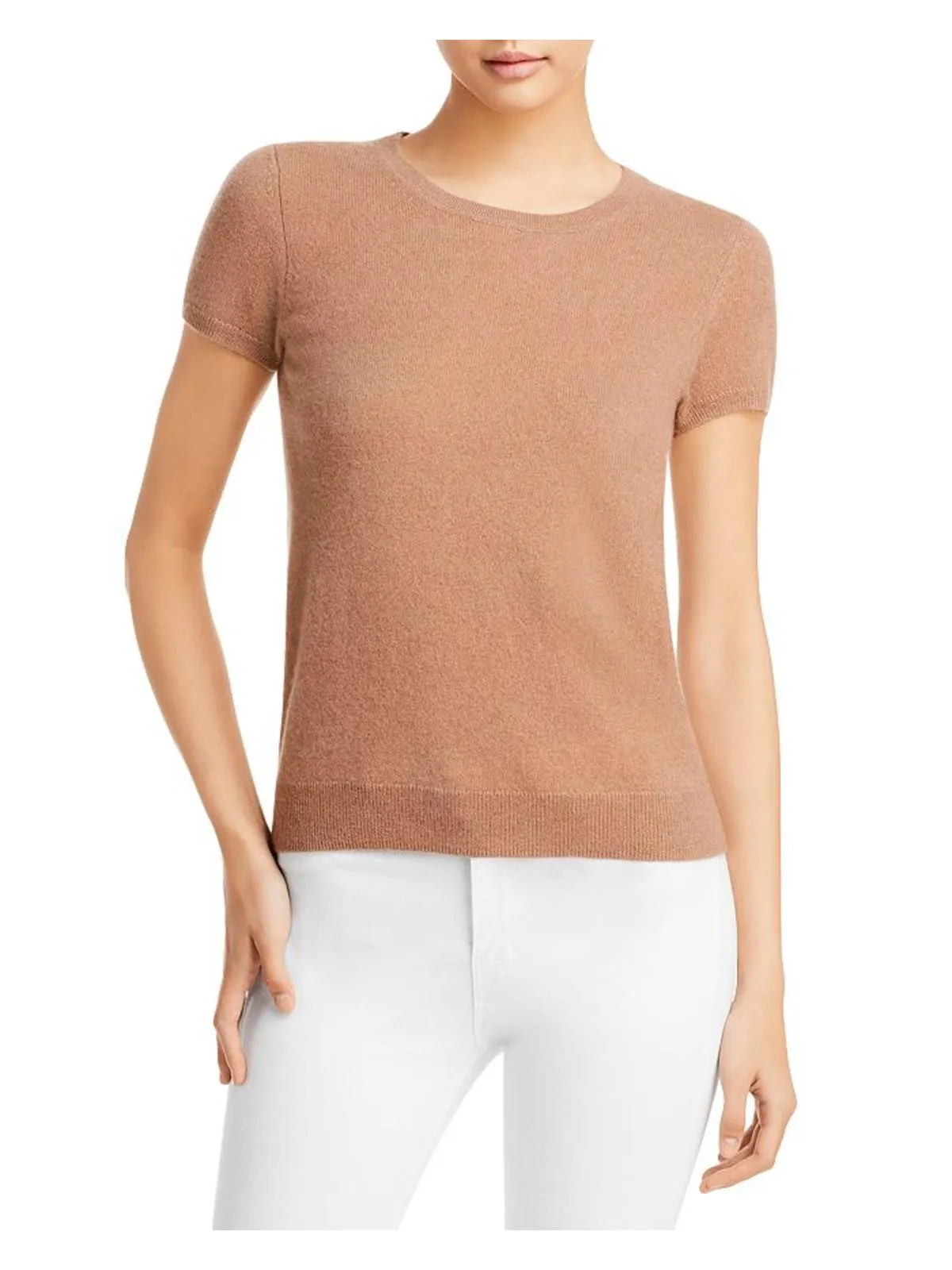 Womens Cashmere Short Sleeves Pullover Sweater