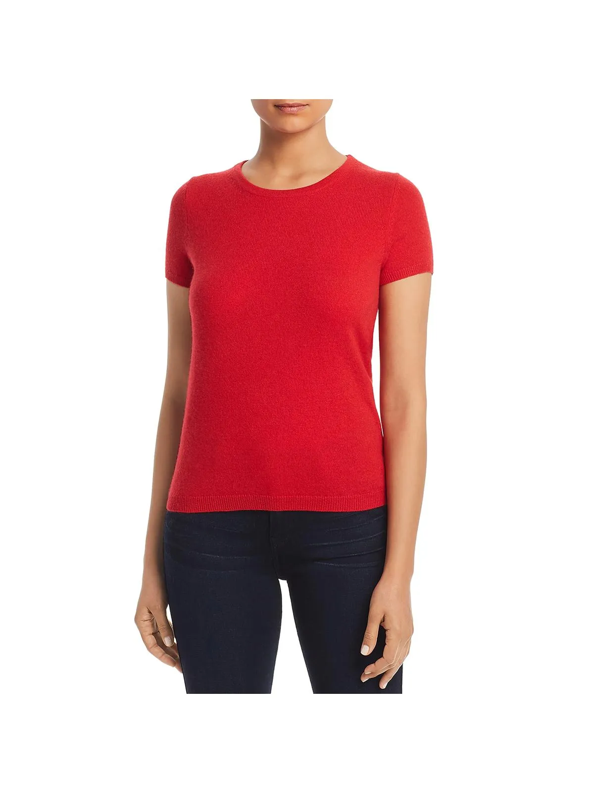 Womens Cashmere Short Sleeves Pullover Sweater