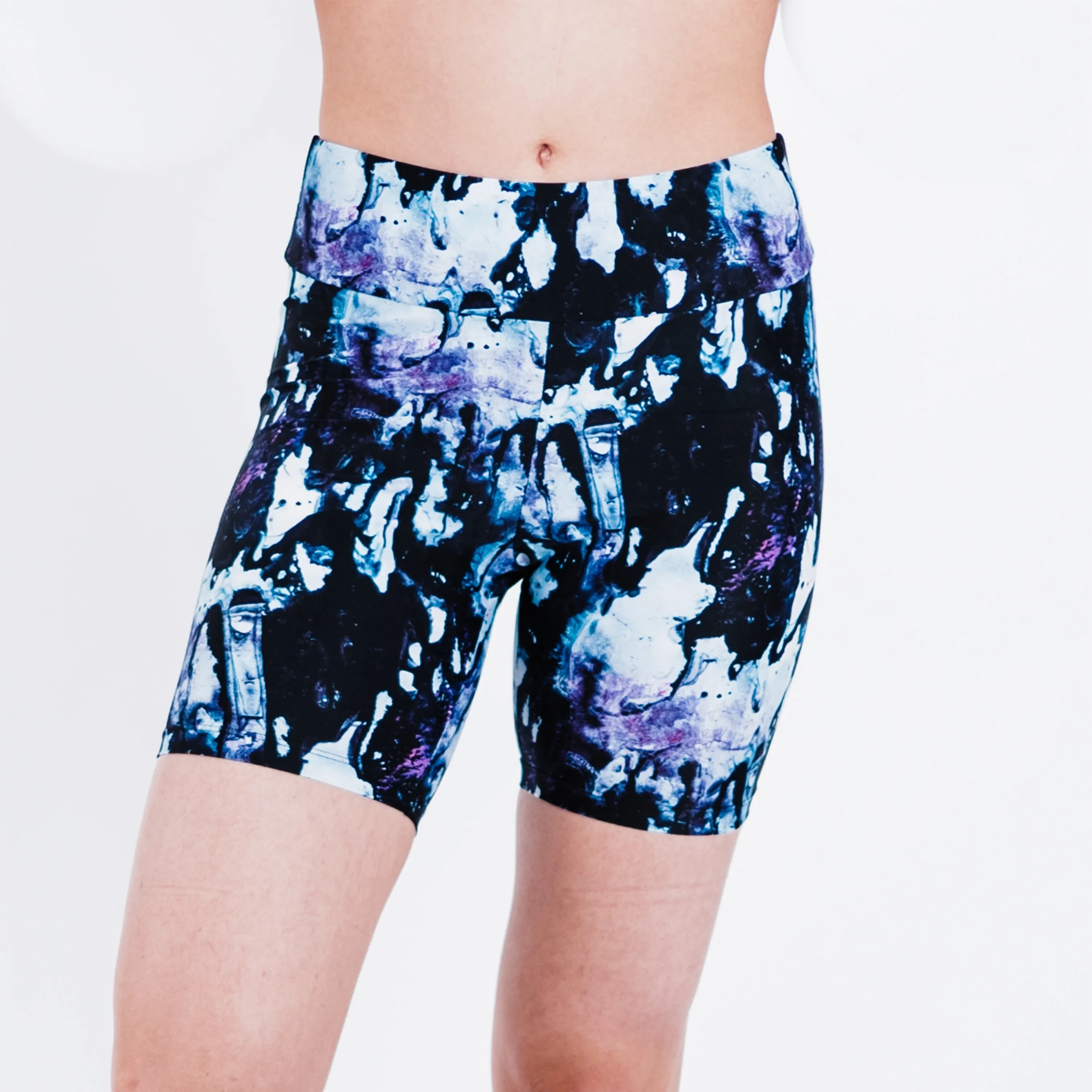 Women's High Waisted Mid-Thigh Swim Shorts - Patterns