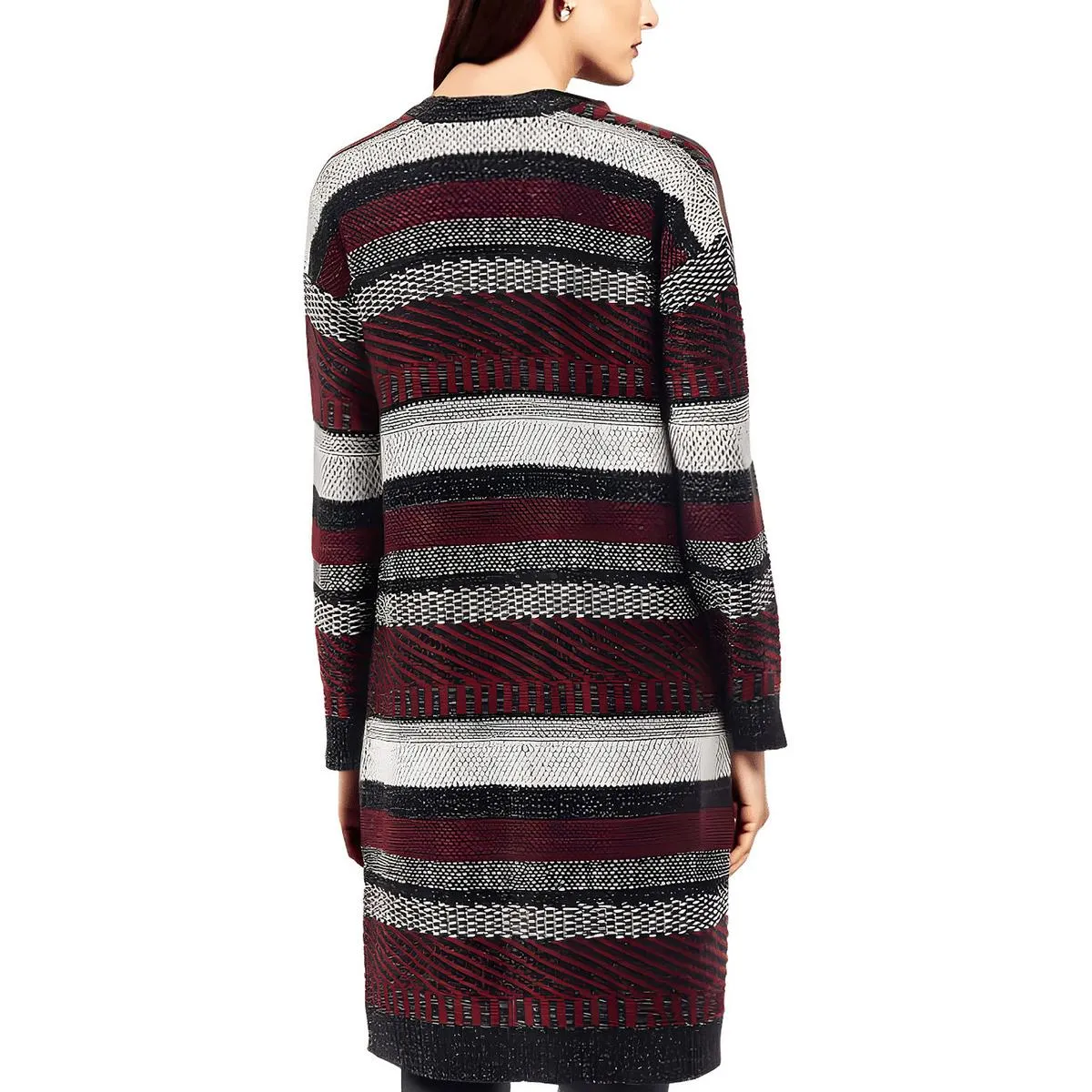 Womens Metallic Knit Cardigan Sweater