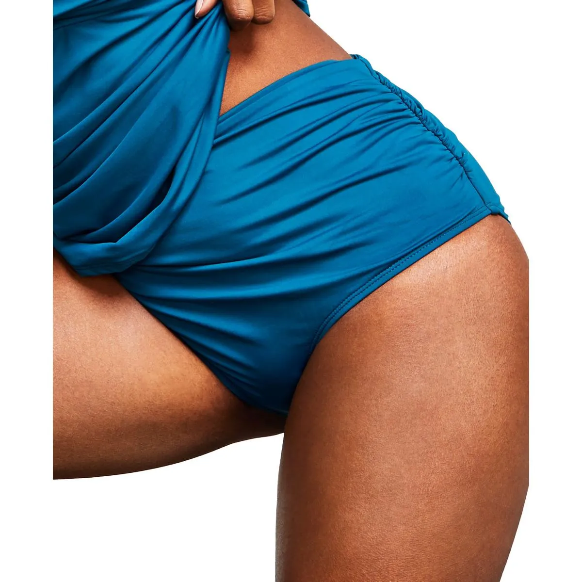 Womens Shirred Bikini Swim Bottom Separates