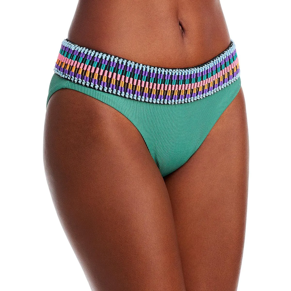 Womens Smocked Nylon Swim Bottom Separates