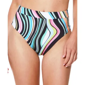Womens Striped High-Waist Swim Bottom Separates