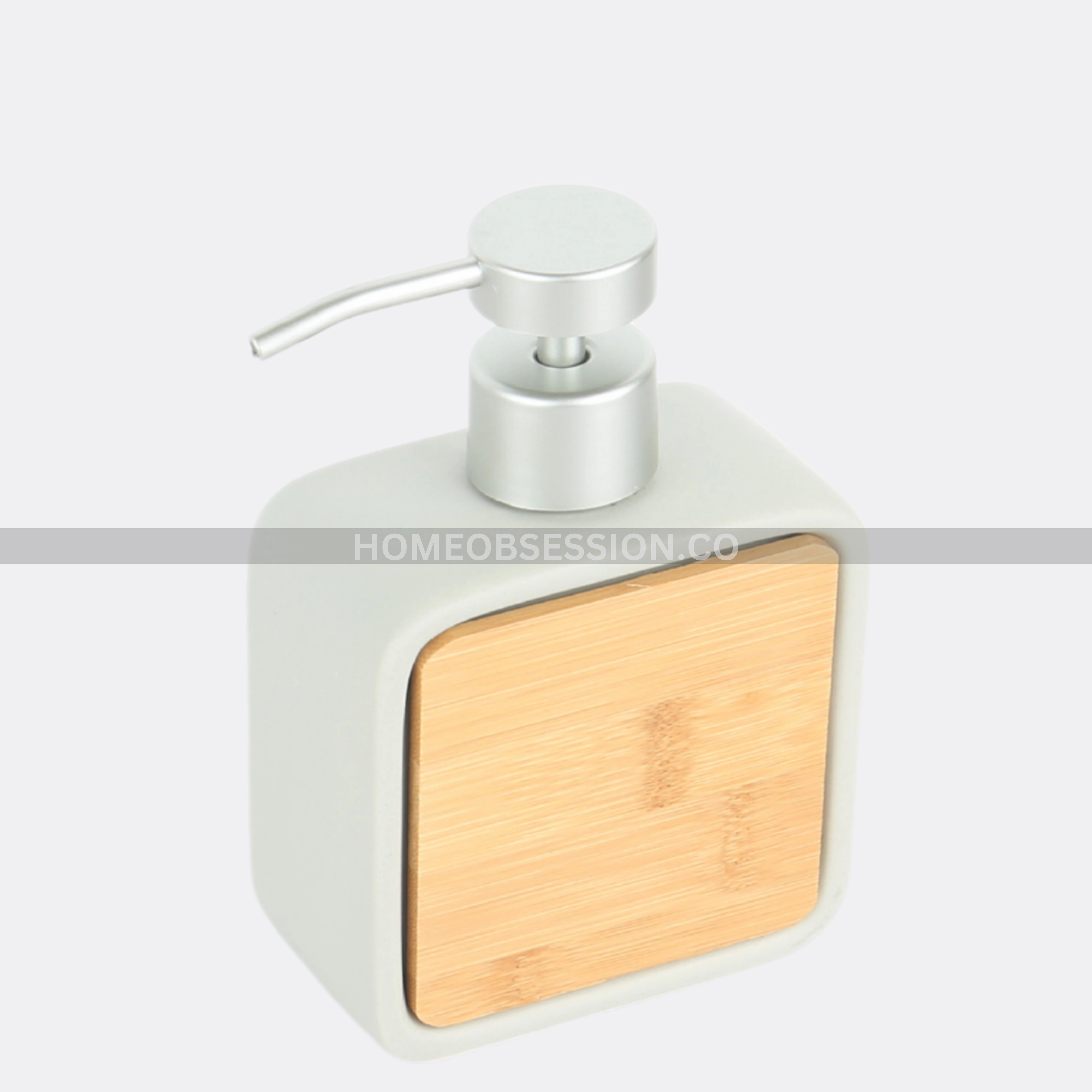Wooden & Ceramic Grey Bath Set