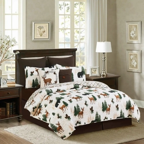 Woodland Lodge Reversible Quilt Set luxury bedding, duvet cover