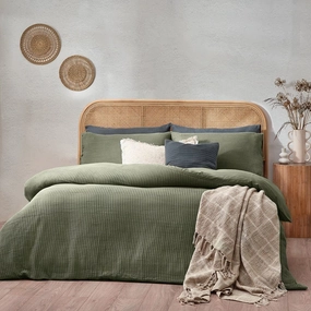 Yard Chunky Waffle Duvet Cover Set Eucalyptus Bedding,luxury bedding sets