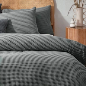 Yard Chunky Waffle Duvet Cover Set in Dusk Bedding,luxury bedding sets