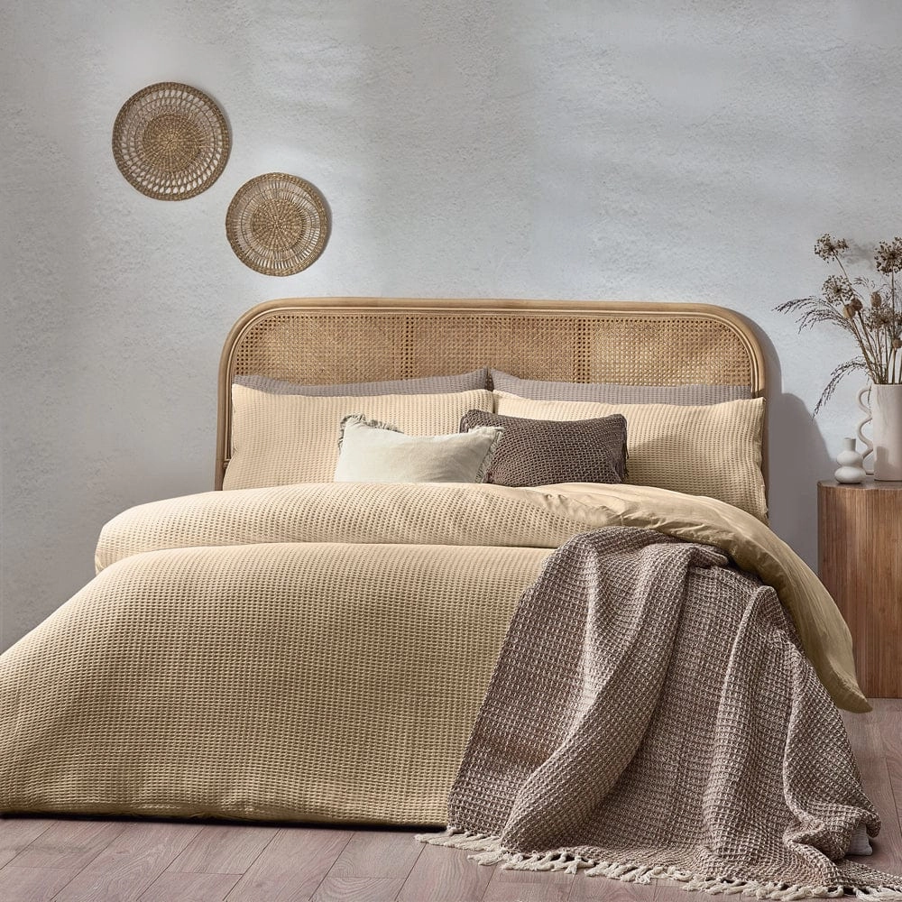 Yard Chunky Waffle Duvet Cover Set in Linen Bedding,luxury bedding sets