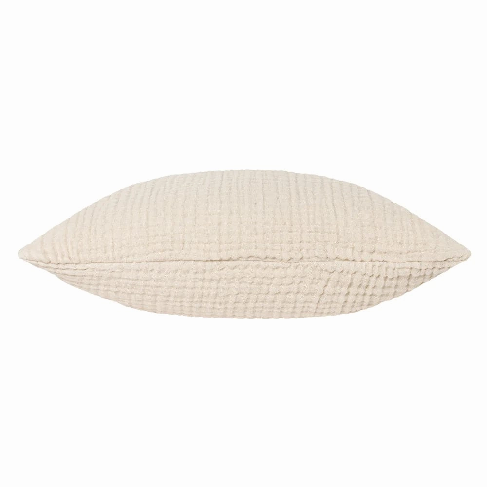 Yard Lark Muslin Crinkle Cotton Cushion Natural