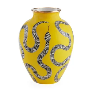 Yellow Porcelain Serpent Vase | Jonathan Adler Eden Vase,Glass Vase
