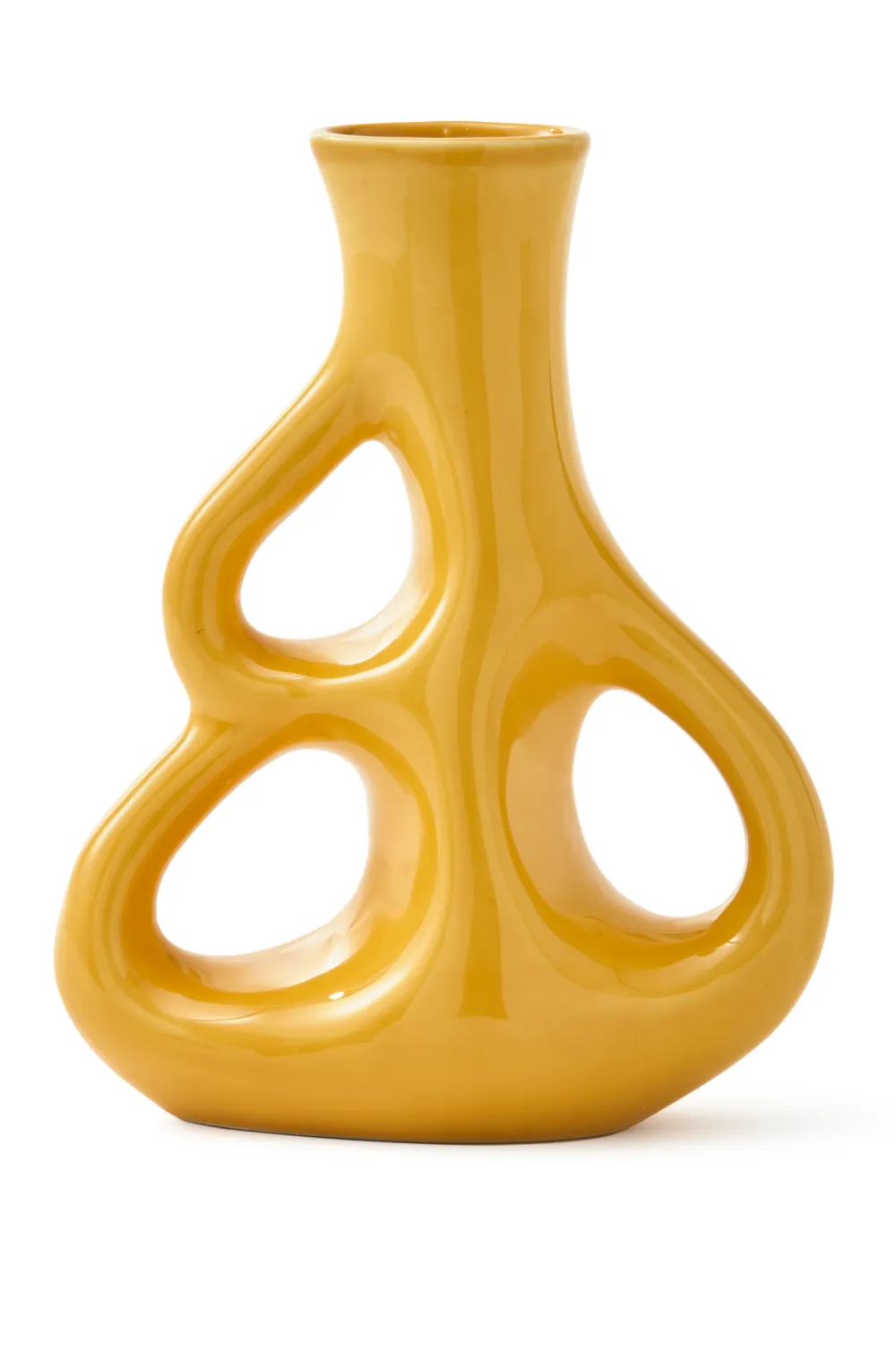 Yellow Stoneware Vase M | Pols Potten Three Ears