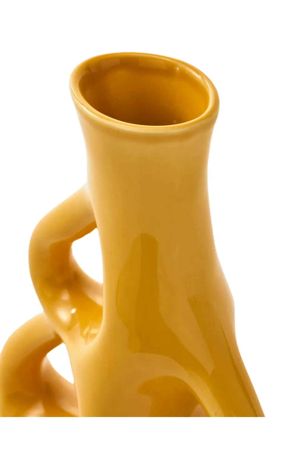 Yellow Stoneware Vase M | Pols Potten Three Ears