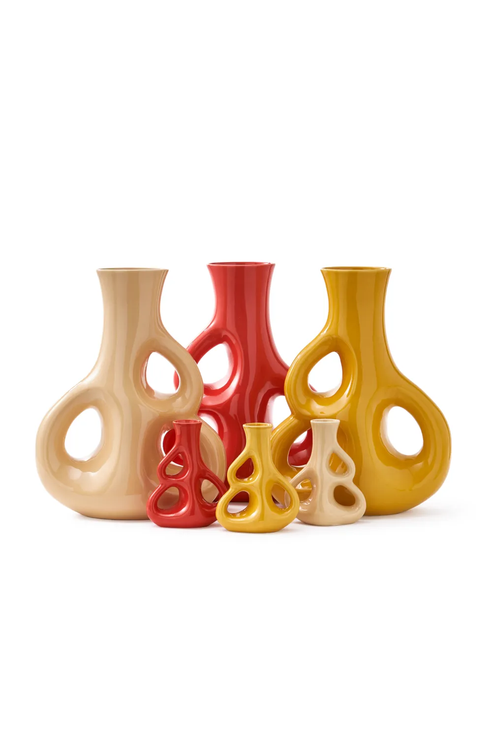 Yellow Stoneware Vase M | Pols Potten Three Ears