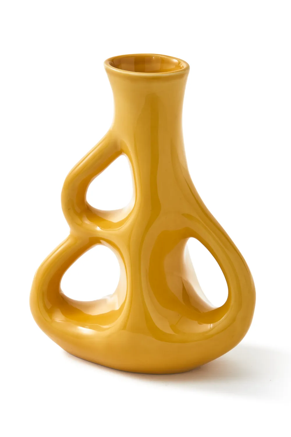 Yellow Stoneware Vase M | Pols Potten Three Ears
