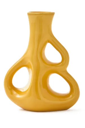 Yellow Stoneware Vase M | Pols Potten Three Ears Vase,Glass Vase