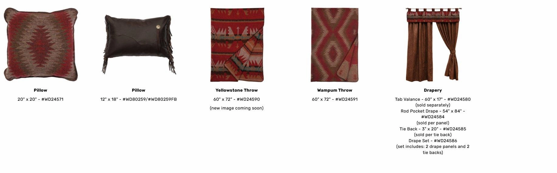 Yosemite Wampum Bedspreads   Ensemble Options
