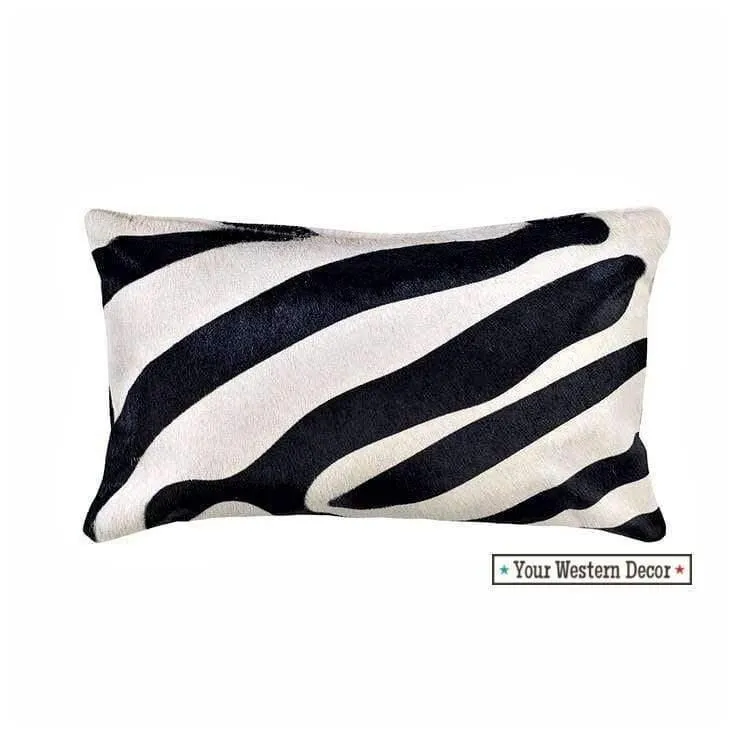 Zebra Print Cowhide Pillows