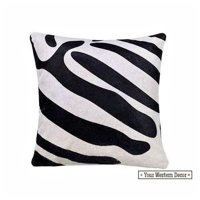 Zebra Print Cowhide Pillows