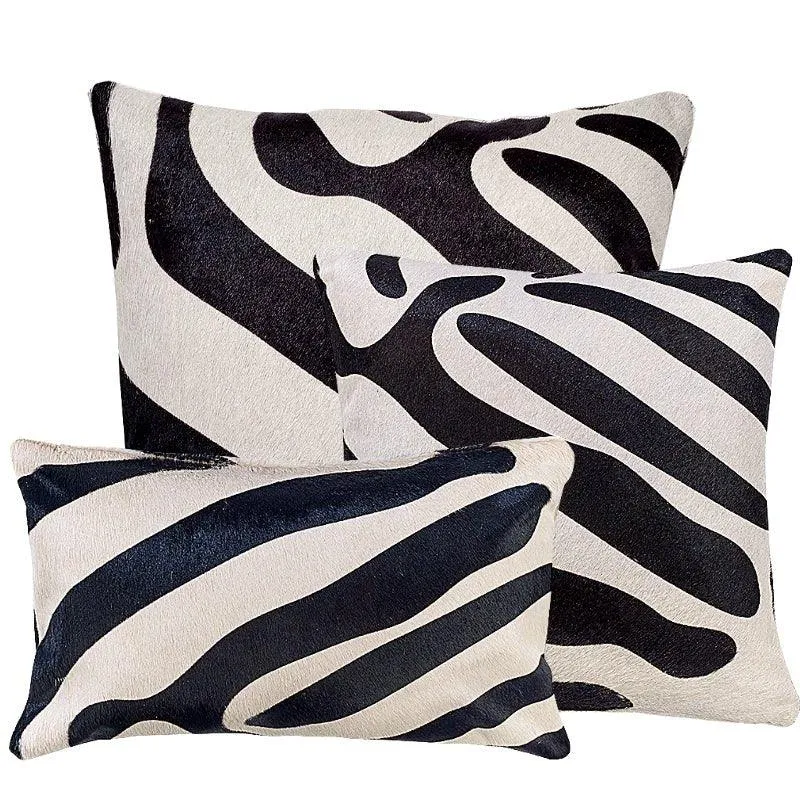 Zebra Print Cowhide Pillows storage cart, utility cart