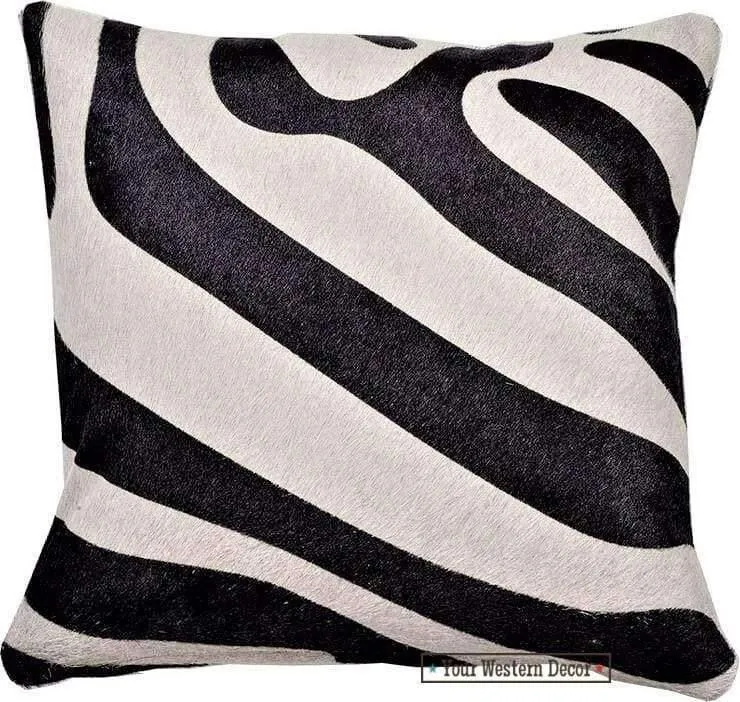 Zebra Print Cowhide Pillows