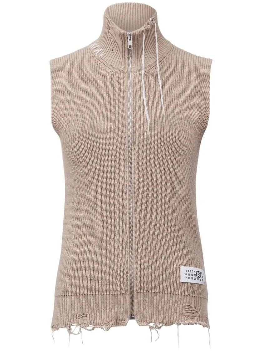 Zip-Up Knitted Top