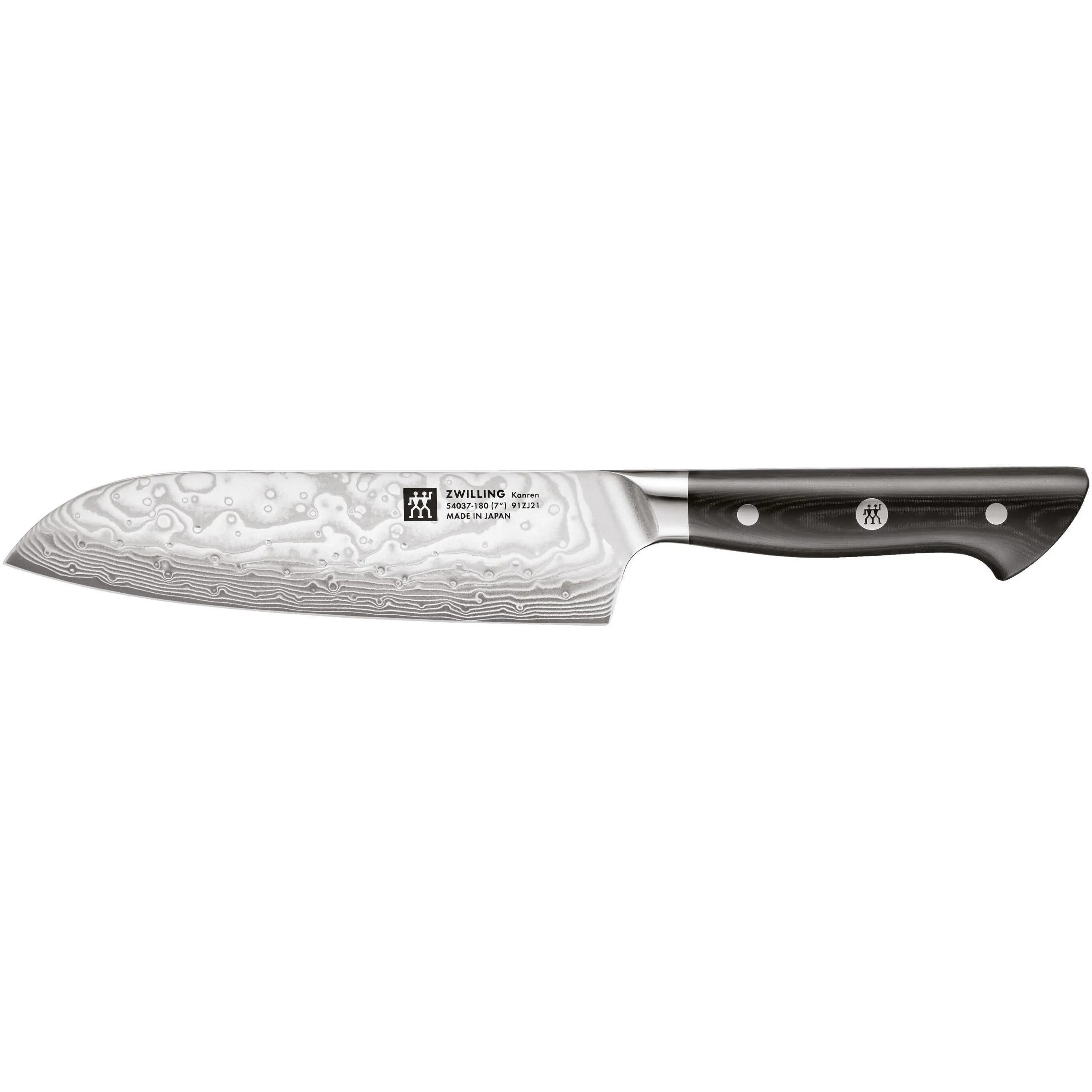 Zwilling 7-inch Kanren Santoku Knife 1016177 jute rug, burlap rug