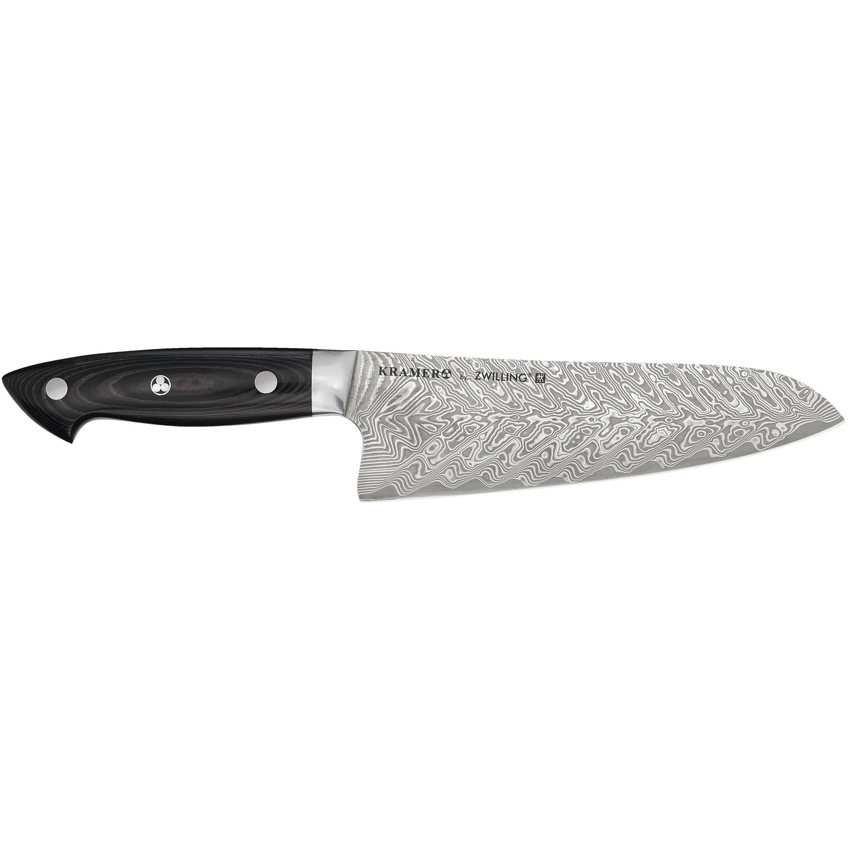 Zwilling 7-inch Kramer Euro Stainless Santoku Knife 1019634 jute rug, burlap rug