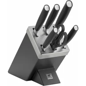 Zwilling 7-Piece ALL*STAR Knife Block Set - Sliver Logo 1022760 jute rug, burlap rug