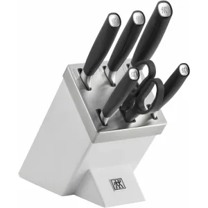 Zwilling 7-Piece ALL*STAR Knife Block Set - Sliver Logo 1022776 jute rug, burlap rug