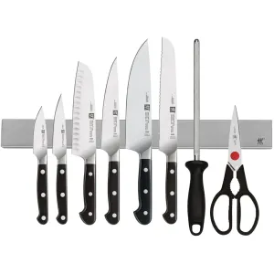 Zwilling 9-Piece Set with Stainless Magnetic Knife Bar 1019156 jute rug, burlap rug