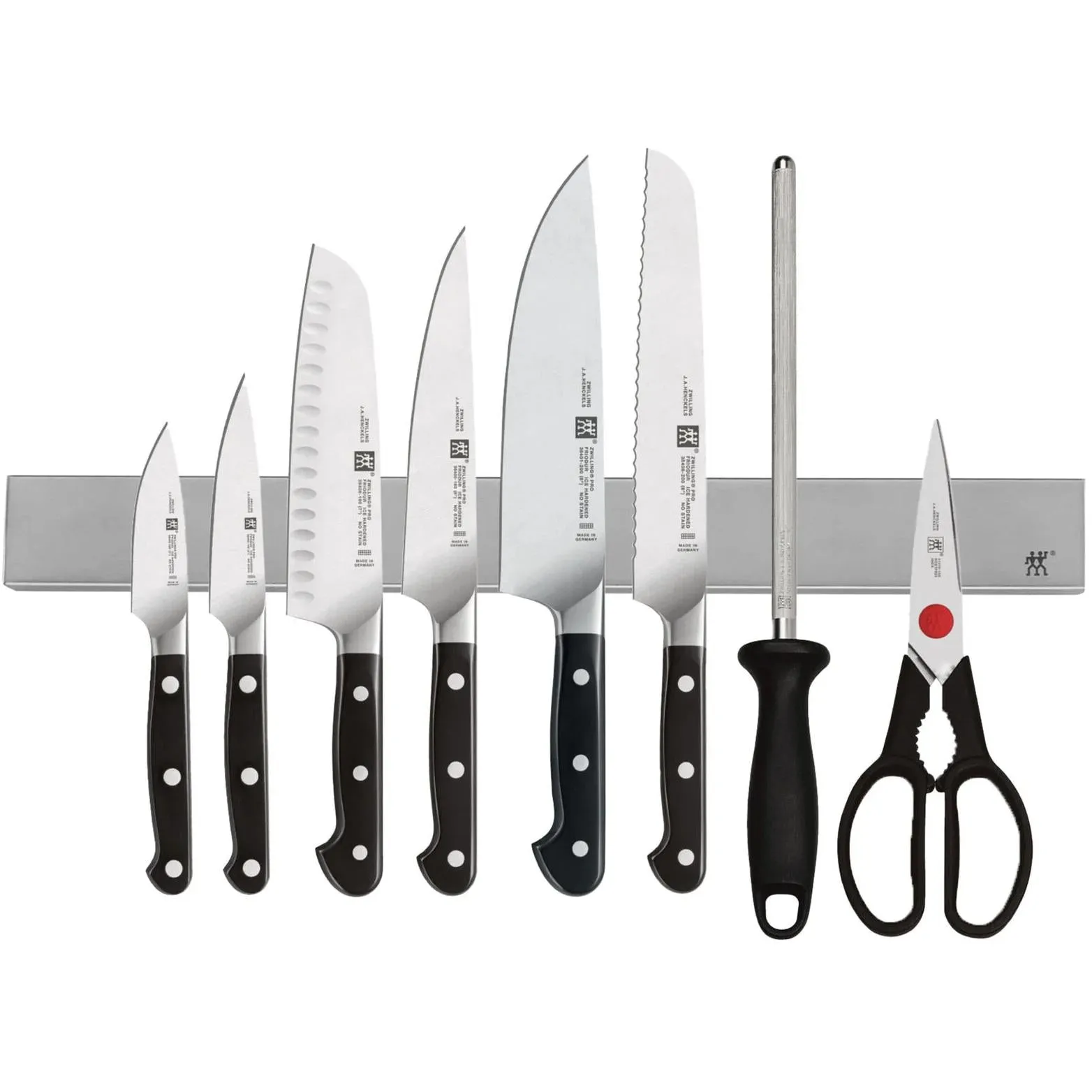 Zwilling 9-Piece Set with Stainless Magnetic Knife Bar 1019156 jute rug, burlap rug
