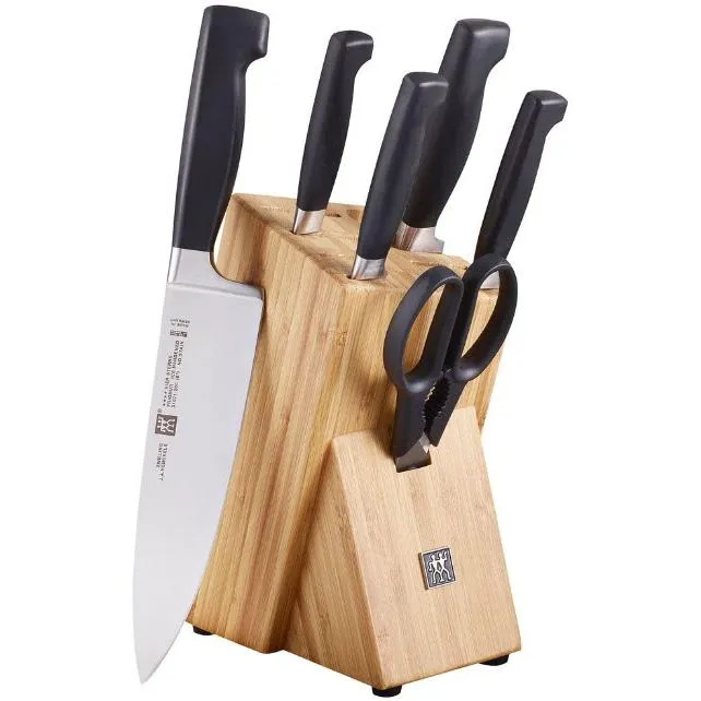 Zwilling Four Star 7-Piece Knife Block Set 1018646 jute rug, burlap rug