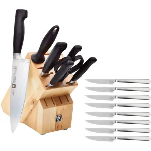 Zwilling Four Star 8-Piece Knife Block Set With Bonus Steak Knife Set 1019248 jute rug, burlap rug