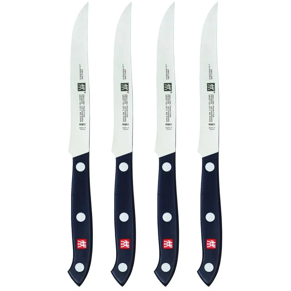 Zwilling Tradition 4-Piece Steak Knife Set 1019236 jute rug, burlap rug